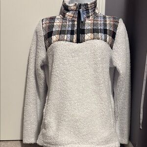 Plaid and White Sherpa Pullover by vera bradley sz S